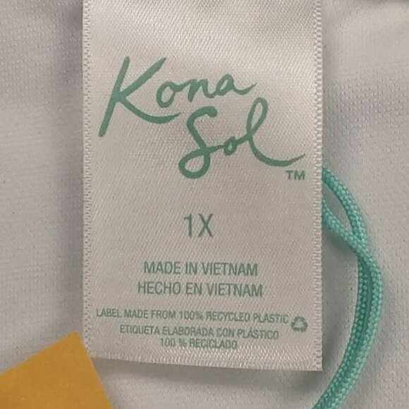 Polka Dot Ruched Extra High Waist Medium Coverage Bikini Bottom | Kona Sol | 1X - Picture 6 of 9